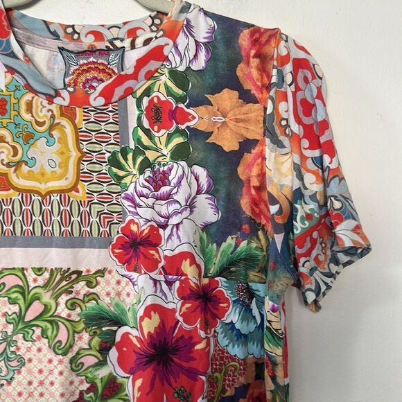 Johnny Was Catalina Block Floral Crewneck Top M-L - Picture 2 of 7
